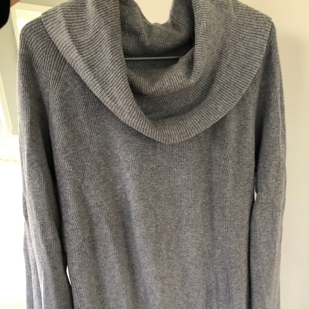 Gray turtle cowl neck sweater